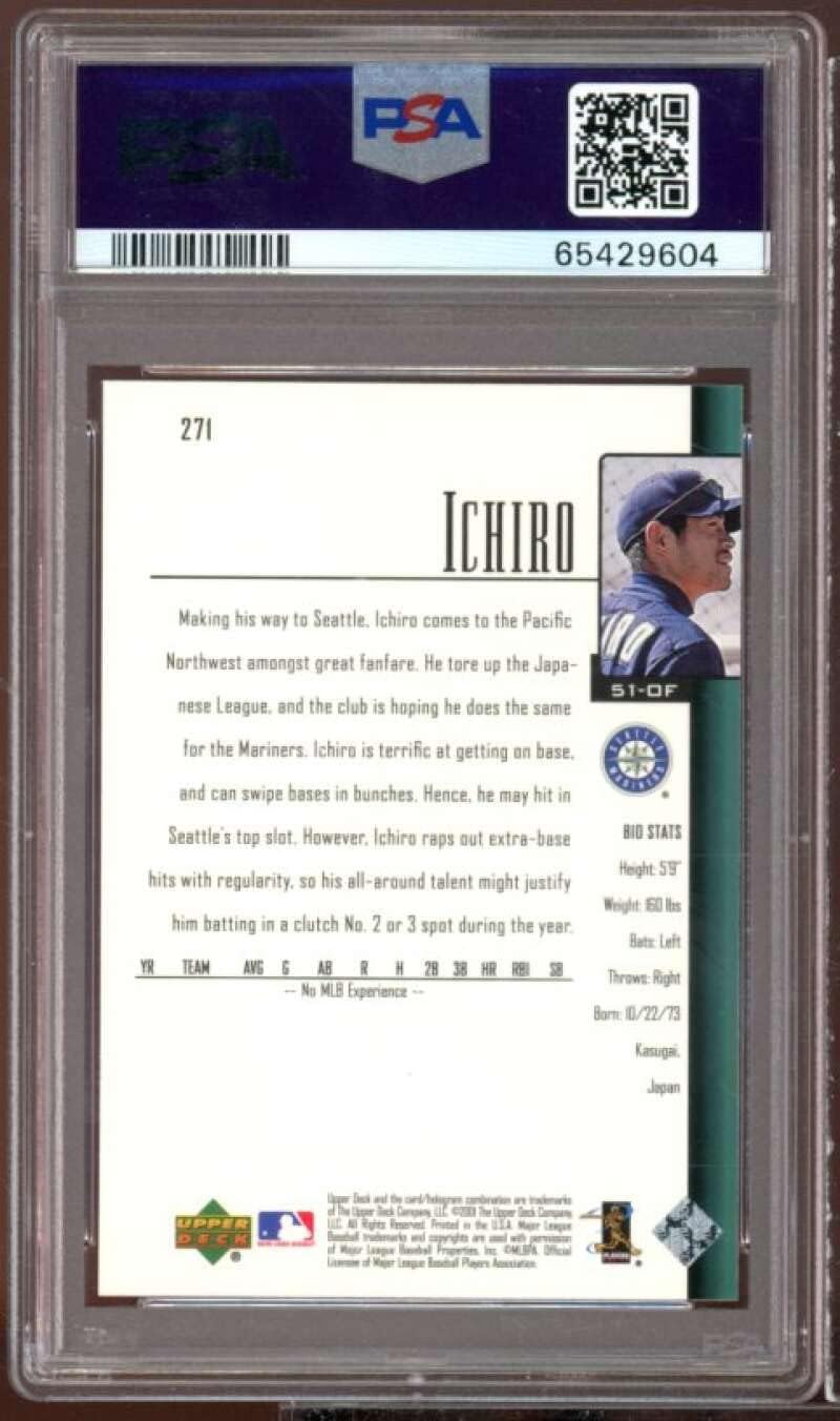 Ichiro Suzuki Rookie Card 2001 Upper Deck #271 PSA 9