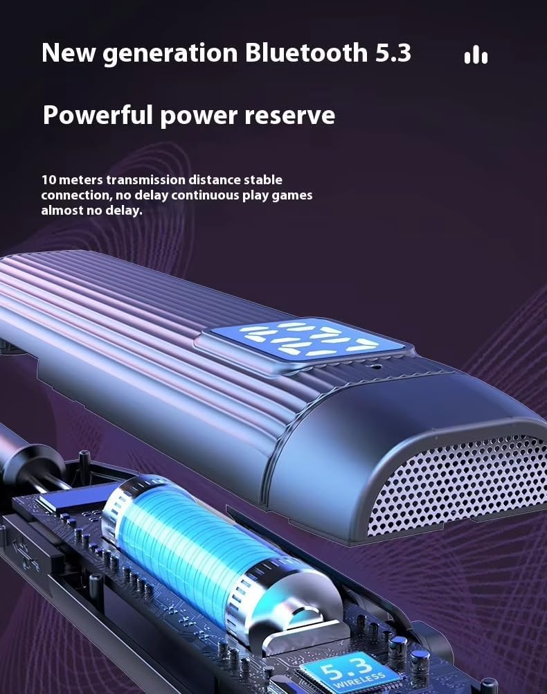 Neckband Bluetooth Sports Earbuds, 50H Playback, LED Power Display, Bluetooth 5.3, ENC Noise Cancelling, Fast Charge, Secure Fit Earhooks for Running Workout