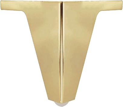 Gold Furniture Legs - 4" Metal Sofa Legs Heavy Duty Storage Cabinet Corner Feet - Verified Lab Test Supports +1400 pounds