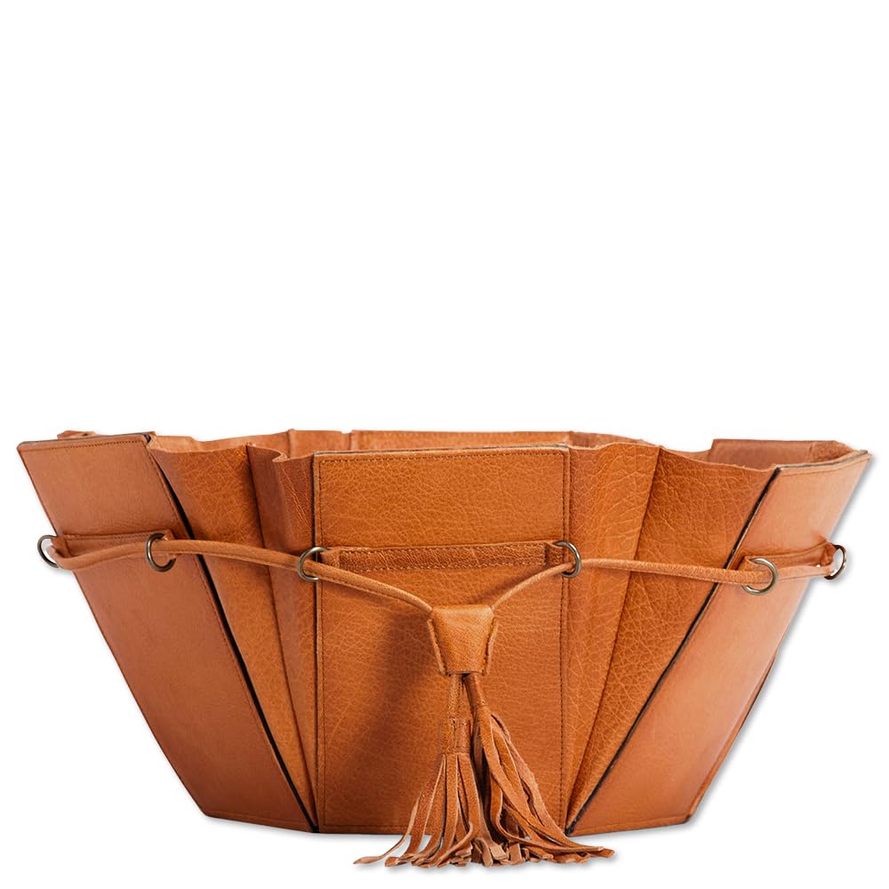 Frida's Wollhaus Muud Evita XL - Caja de piel hecha a mano para accesorios de punto y ganchillo, 2 colores (whisky)