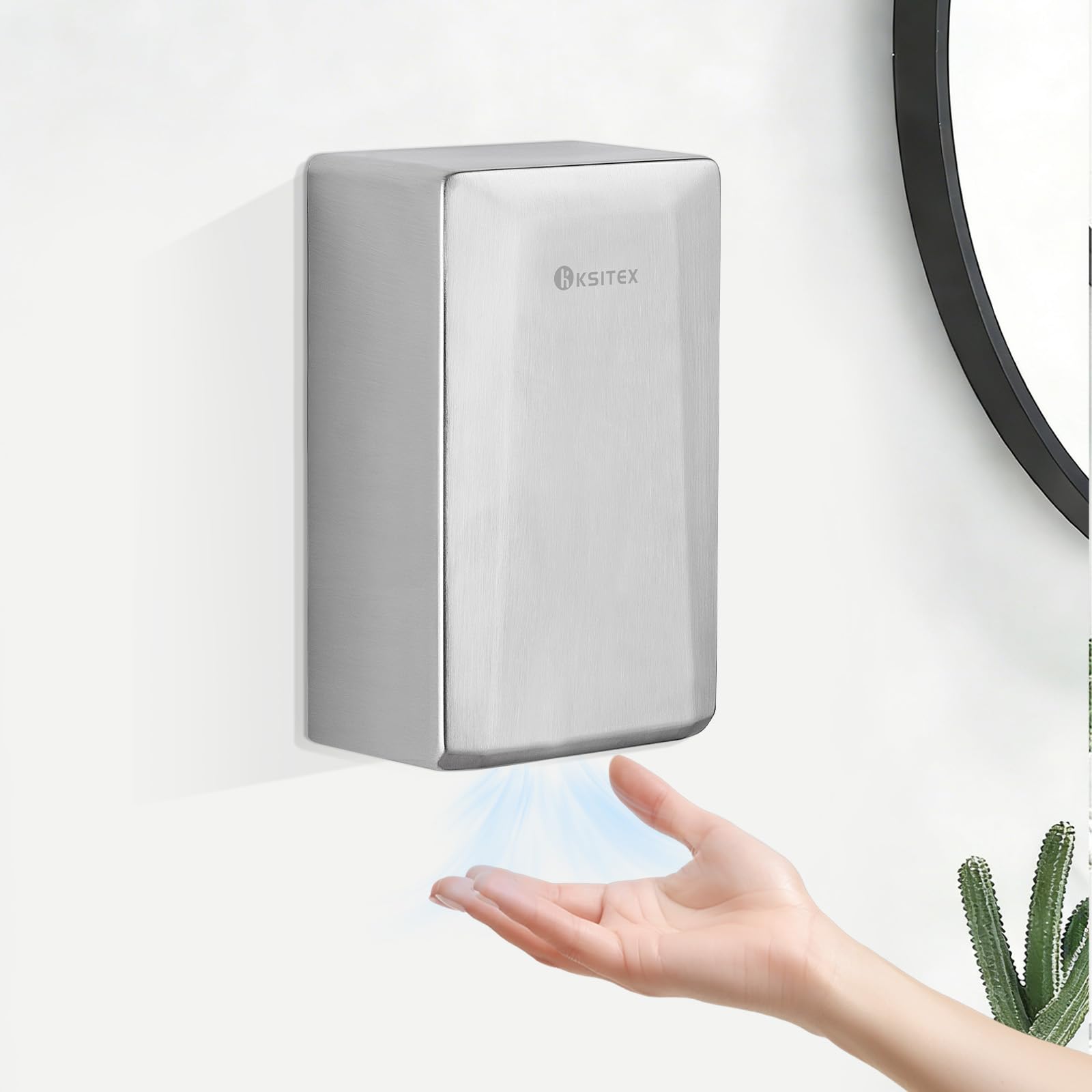 Sèche-Mains, Sèche-Mains Commercial à Grande Vitesse en Acier Inoxydable, Sèche-Main électrique Automatique Mural pour Toilettes et Salles de Bains, écologique, Brossé