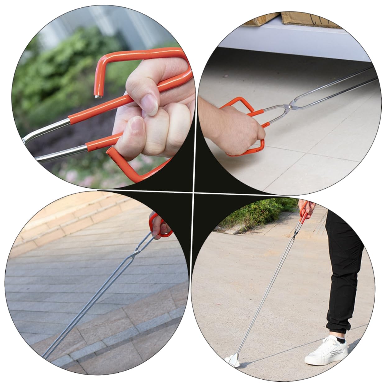 FRCOLOR 1pc Trash Tongs Logs Tweezers Barbeque Grill Garbage Picker Upper Charcoal Clip Trash Pliers Trash Waste Tong Outdoor Fireplaces Grilling Tools Cooking Tongs Plastic Elder