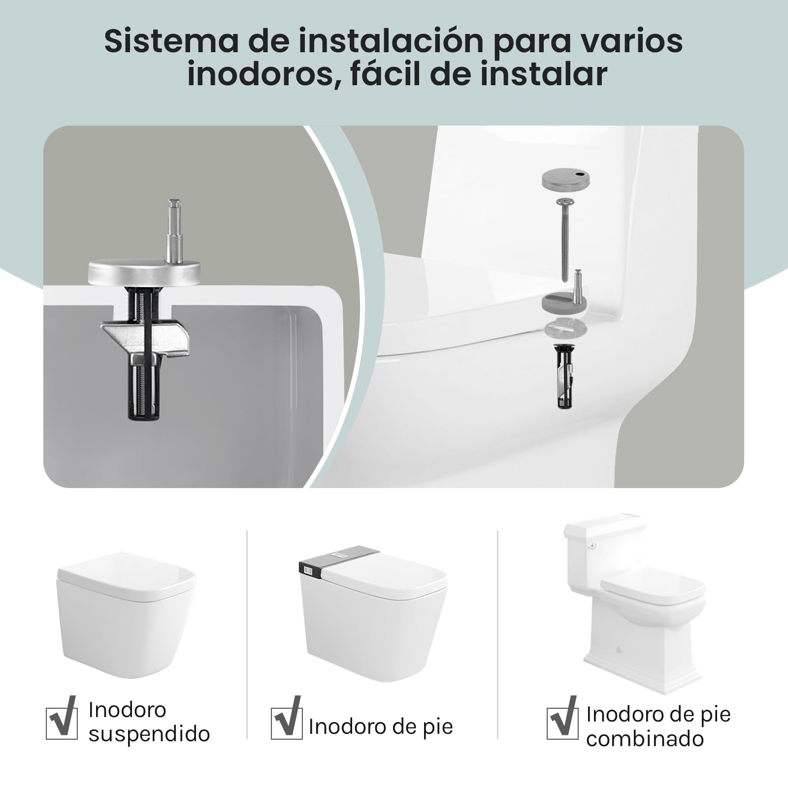 WOLTU WS2615-Asiento para Inodoro con Descenso automático, fijación rápida y duroplast, Cierre Suave, Revestimiento Duroplástico, Blanco, 45,5 x 36,7 x 5,4 cm