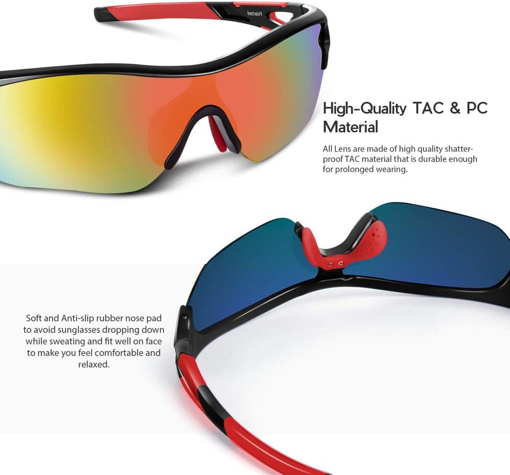 BEACOOL Polarized Sports Sunglasses for Men Women Youth Baseball Cycling Running Driving Fishing Golf Motorcycle TAC Glasses - Image 3