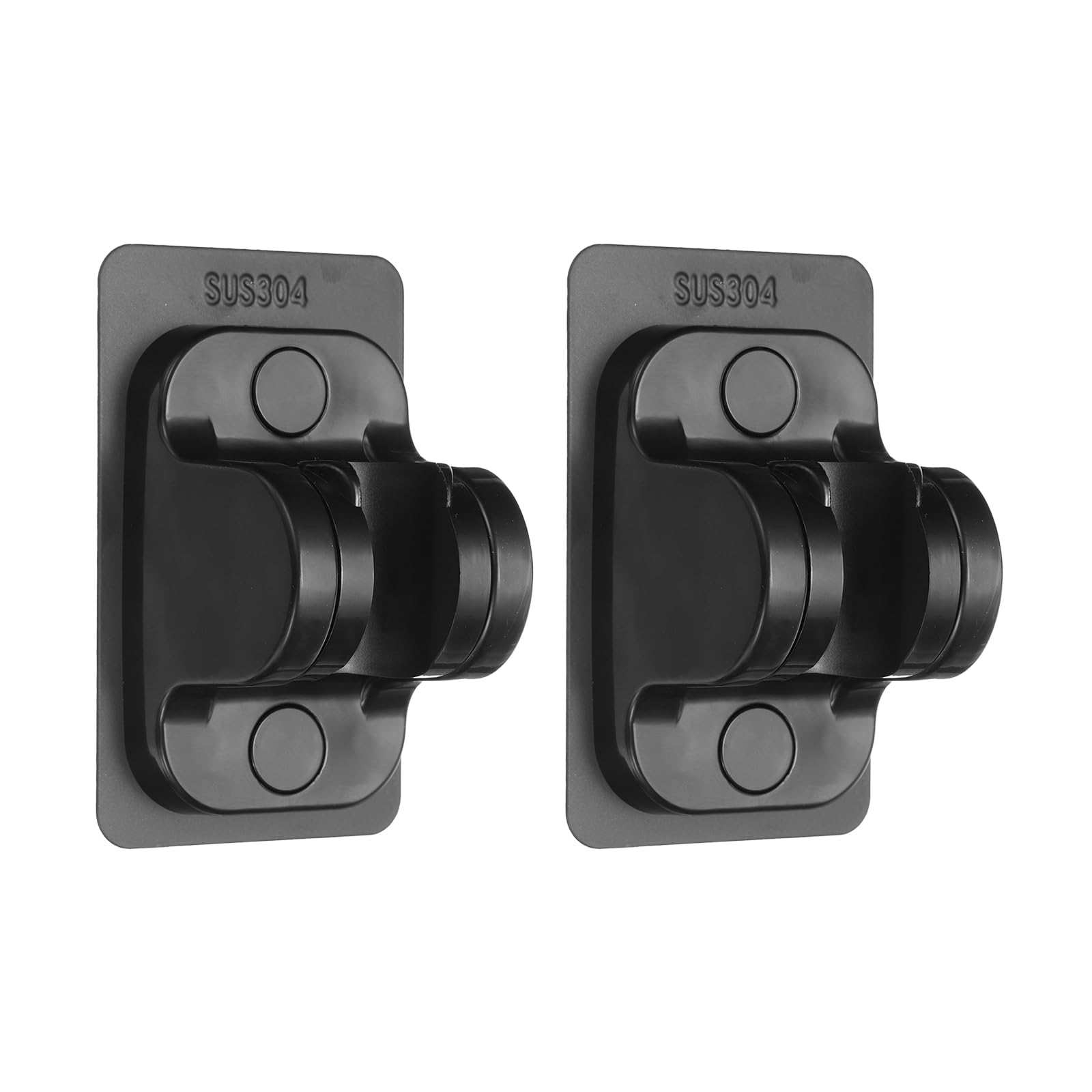 Soporte de ducha ajustable sin taladrar de adhesivo fuerte negro pack de 2