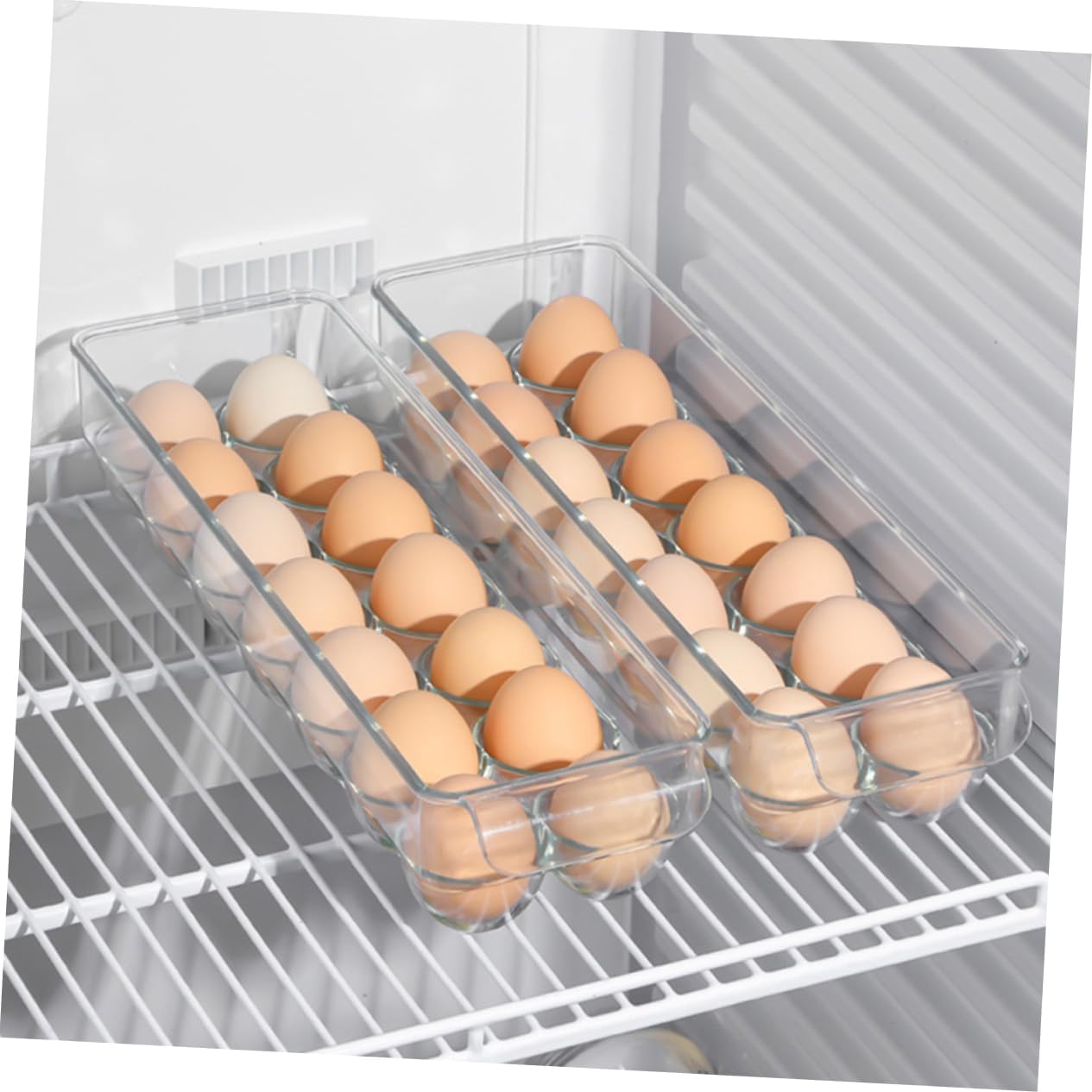 2pcs Storage Containers for Fridge Organization Stackable Slot Holders for Daily Use and Camping Safe Space-saving Design