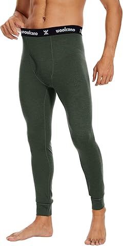 Ropa interior térmica 100% lana merina, pantalones largos para hombre, leggings térmicos para hombre, capa base, esquí, patinaje, correr