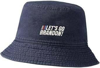 Bucket Hat for Men Women Lets Go Brandon FJB Embroidered Washed Cotton Unisex Bucket Hats