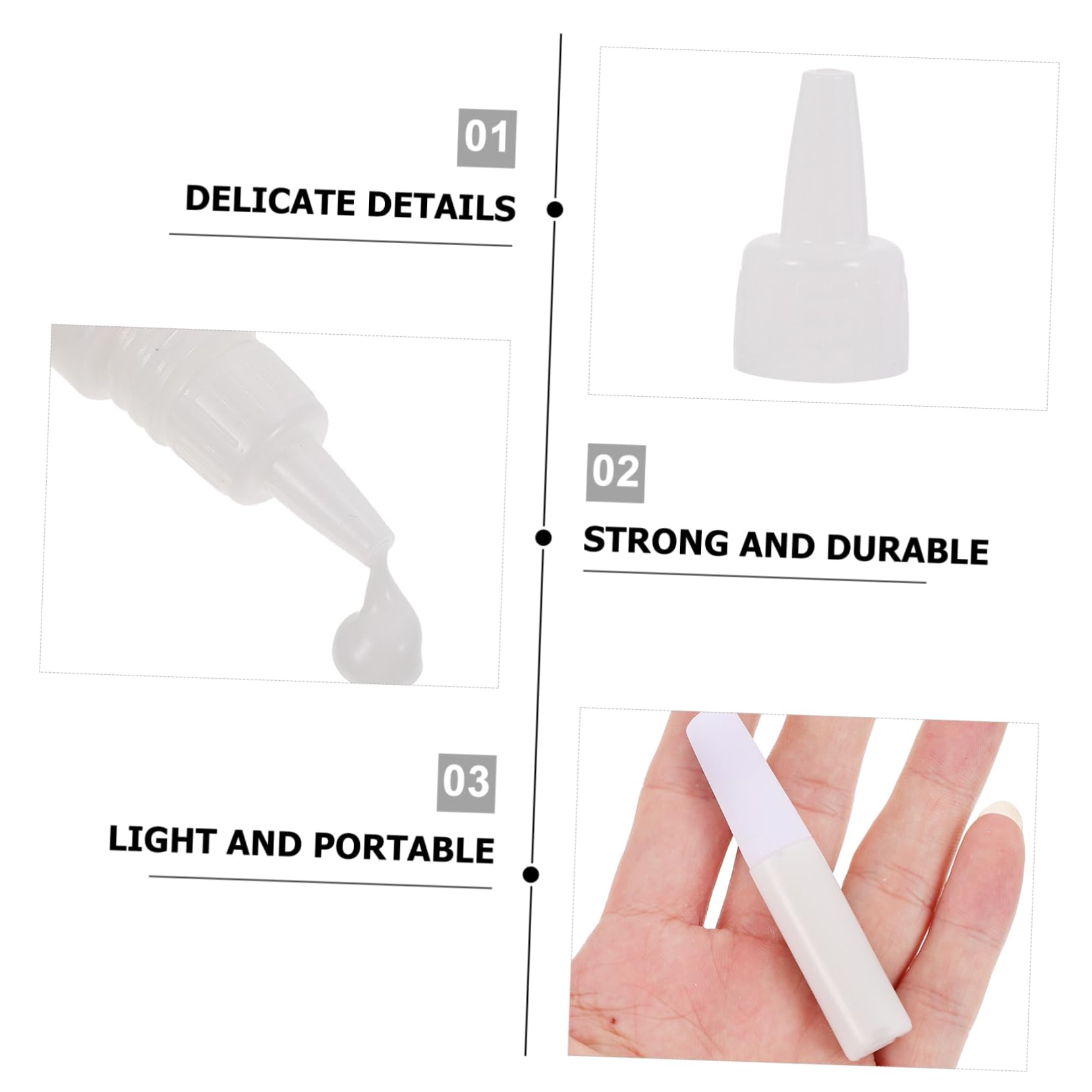 Pegamento Líquido Multifunción white 6ml Botella 50 Piezas Adhesivo Soluble en Agua para Manualidades y Bricolaje DIY Fuerte Adhesión y Secado Rápido