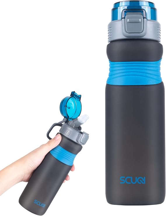Louis Donné 24 Oz Tritan Water Bottle - BPA-Free Leak-Proof Sports Bottle With Straw & Carry Loop