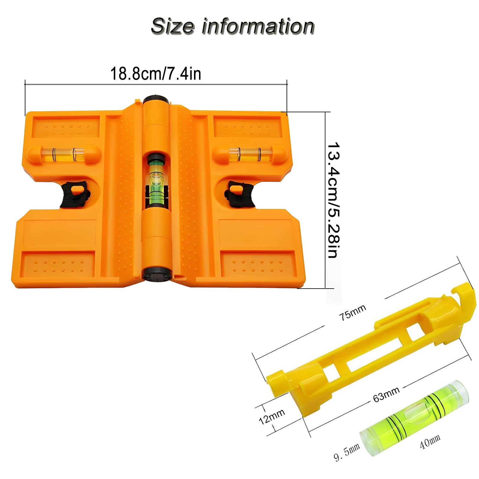 Livella Angolare Per Pali - Misuratore Livello In ABS, Regolabile 270&deg;, Con Bolle, Rosso