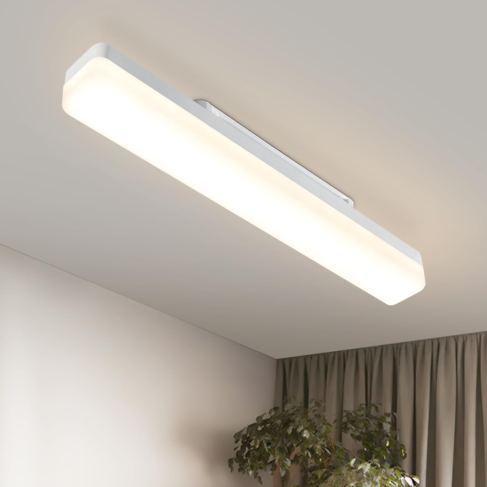 CBJKTX LED Deckenleuchte Küche Deckenlampe - Tageslichtlampe Lang 40cm | Küchenlampe Modern 18W Tageslicht Decke Weiß Flurlampe 4000K Kellerlampe Deckenbeleuchtung Innen Wohnzimmer Schlafzimmer Flur