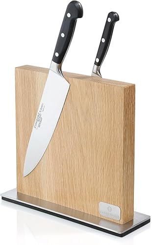 Miniatura 2 de Zassenhaus Bloque magnético de cuchillos de roble para encimera de cocina, soporte de madera natural, 11 x 3.5 pulgadas, soporte para cuchillos y