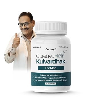 Cureayu Kulvardhak® for Men | Natural Support for Reproductive Health & Hormonal Balance | With Shatavari, Gokhru, Kapi Kacchu, Safed Musli & Ashwagandha | 60 Capsules