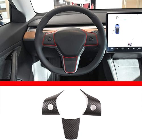 Miniatura 1 de 100% real fibra carbono coche volante decoración cubierta 3 unids para Tesla modelo 3 Auto Accesorios