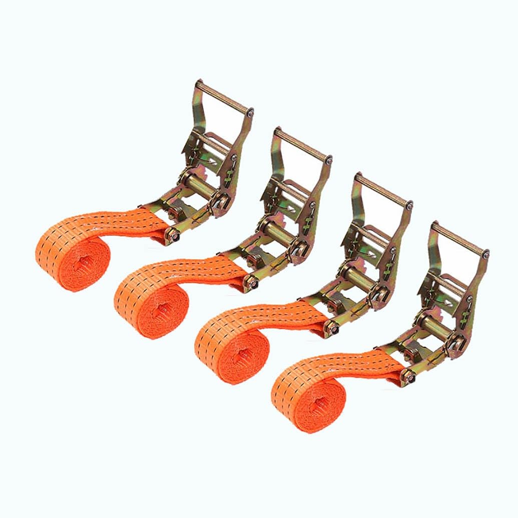 Correas Tensoras con Carraca Robustas Correas De Amarre con Trinquete para Transporte De Materiales Motocicletas Bicicletas Mudanzas Paquetes De Equipaje Camping(Oranje,5cmx1m/1.96x39in)