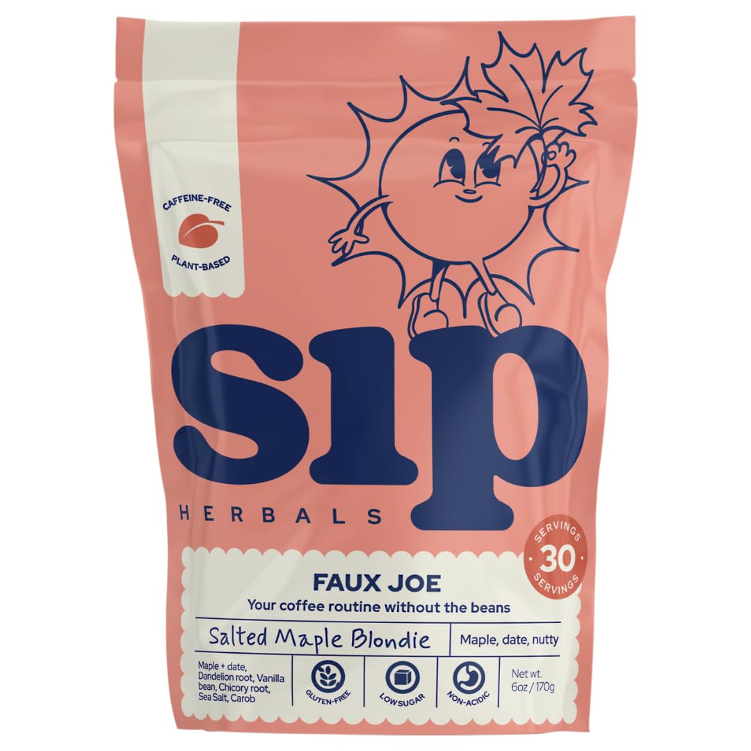 Sip HerbalsOrganic Coffee Alternative - Maple Blondie Roast - Caffeine Free with Chicory & Dandelion - As Seen on Shark Tank (30 Servings)