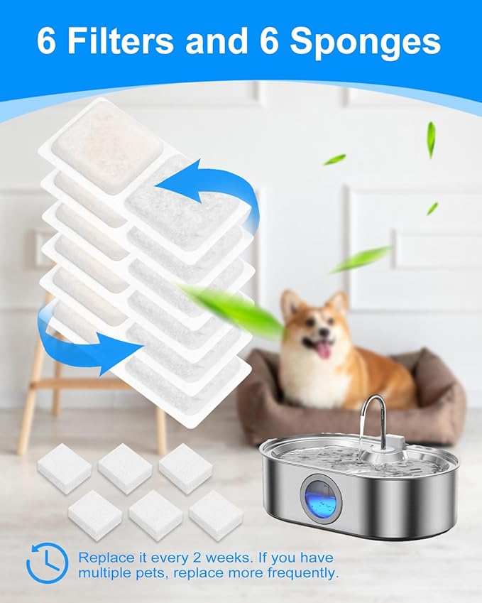 Filtros de Repuesto para Fuente de Agua para Mascotas (6 Unidades) miniatura 3