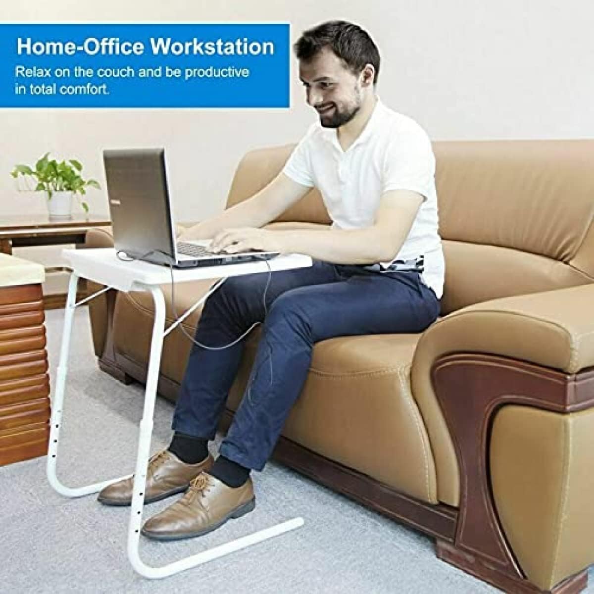 TV Tray Table - Folding TV Dinner Table, Couch Table Trays for Eating Snack Food, Laptop Stand, Portable Bed Dinner Tray