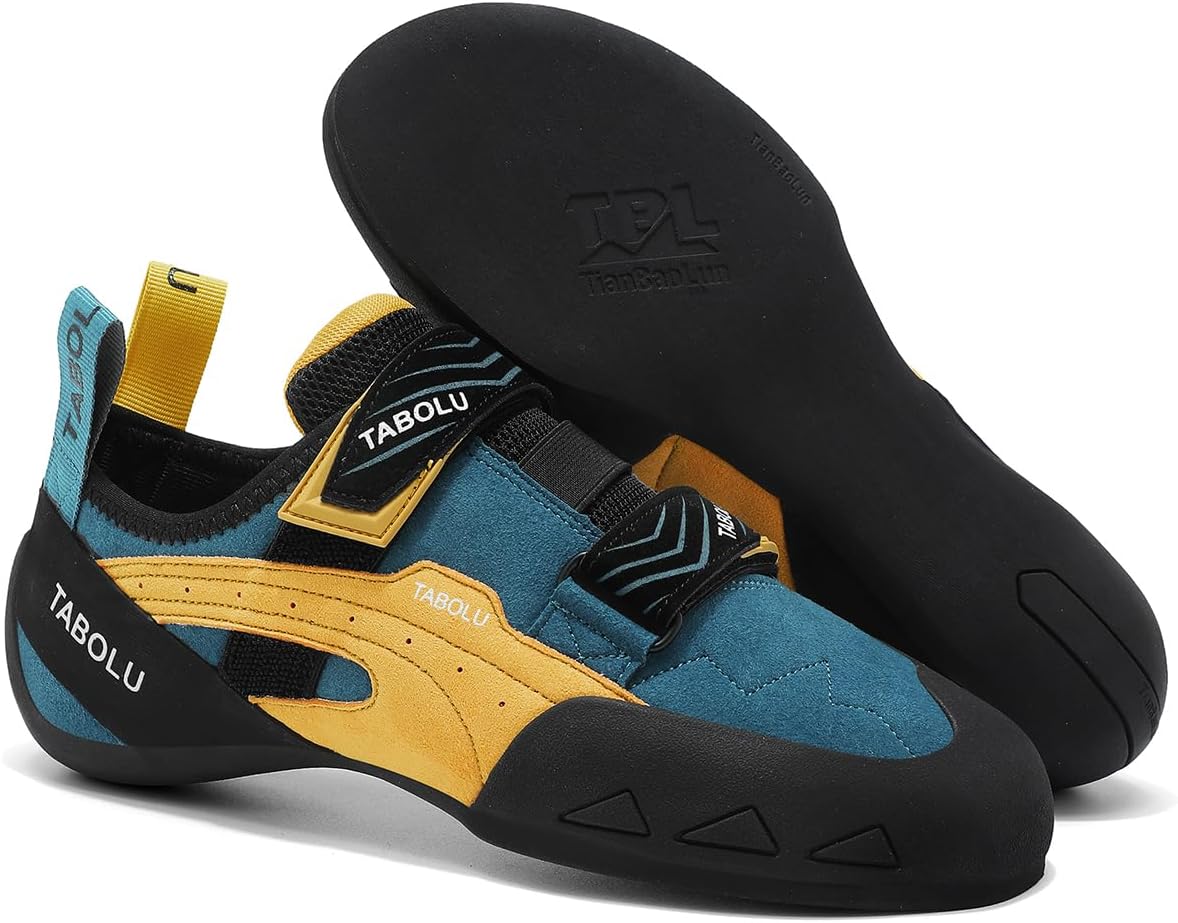 Bouldering Shoes for Men Lightweight Non-Slip Climbing Shoe Quick On/Off Feature Adjustable for Beginners and Moderate Ascents