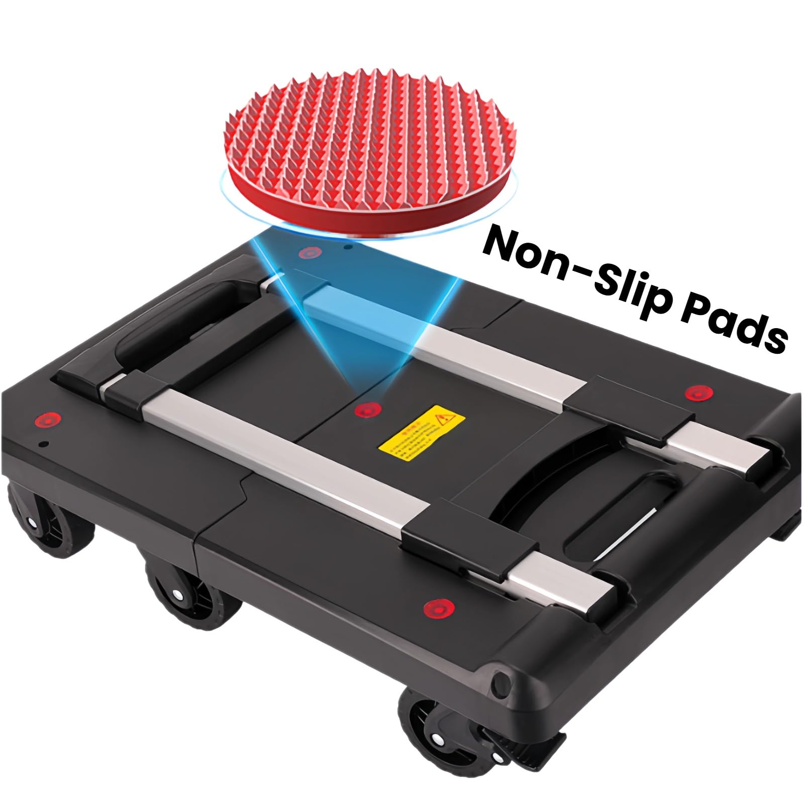 Mueva Cargas Pesadas con Facilidad: Carro Plegable de Plataforma Plana, Carro rodante con Ruedas giratorias y asa retráctil for Uso doméstico y de Oficina