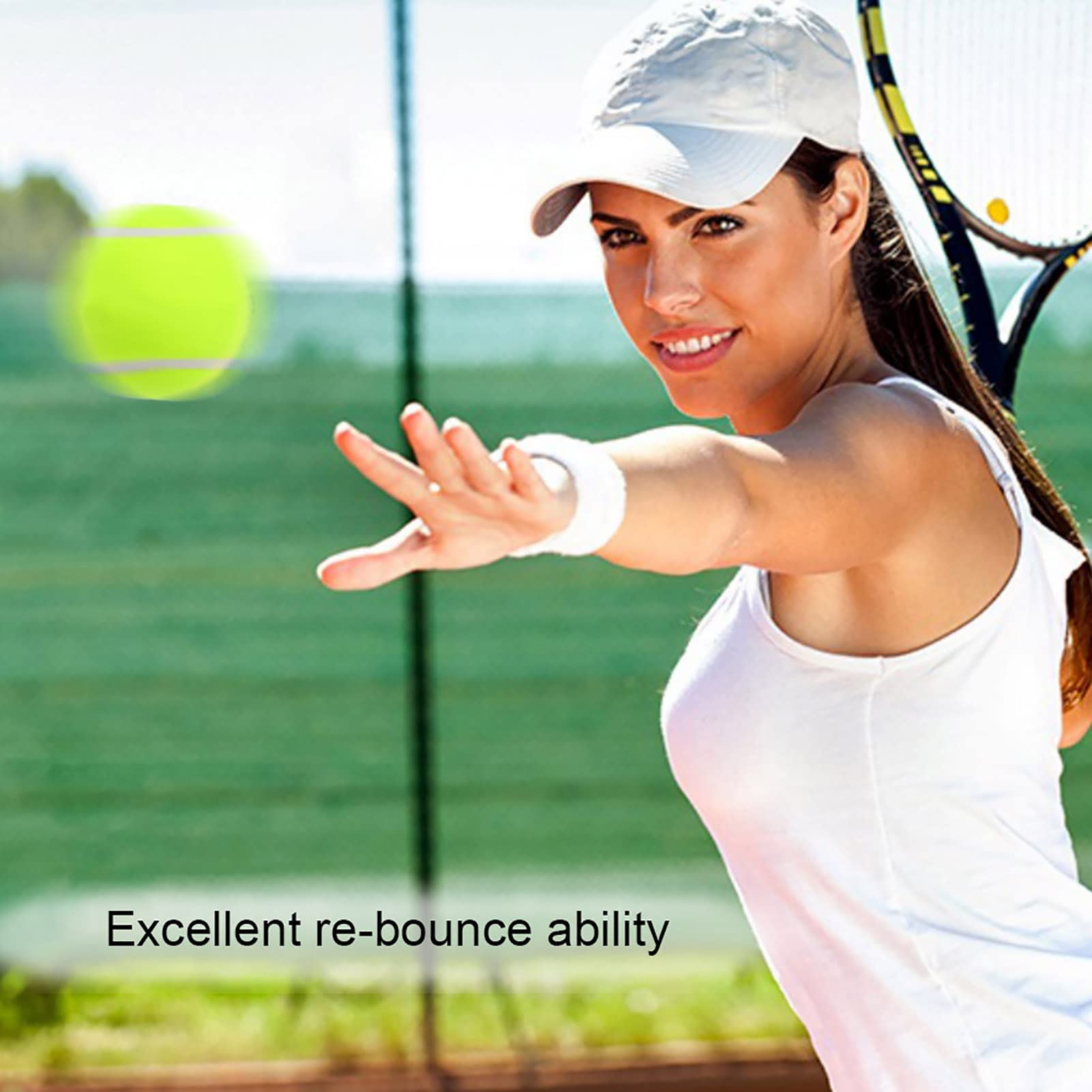 Balle de Tennis, 3 Pcs Haute Elasticité Formation Balle de Tennis Compétition Divertissement Accessoire de Tennis