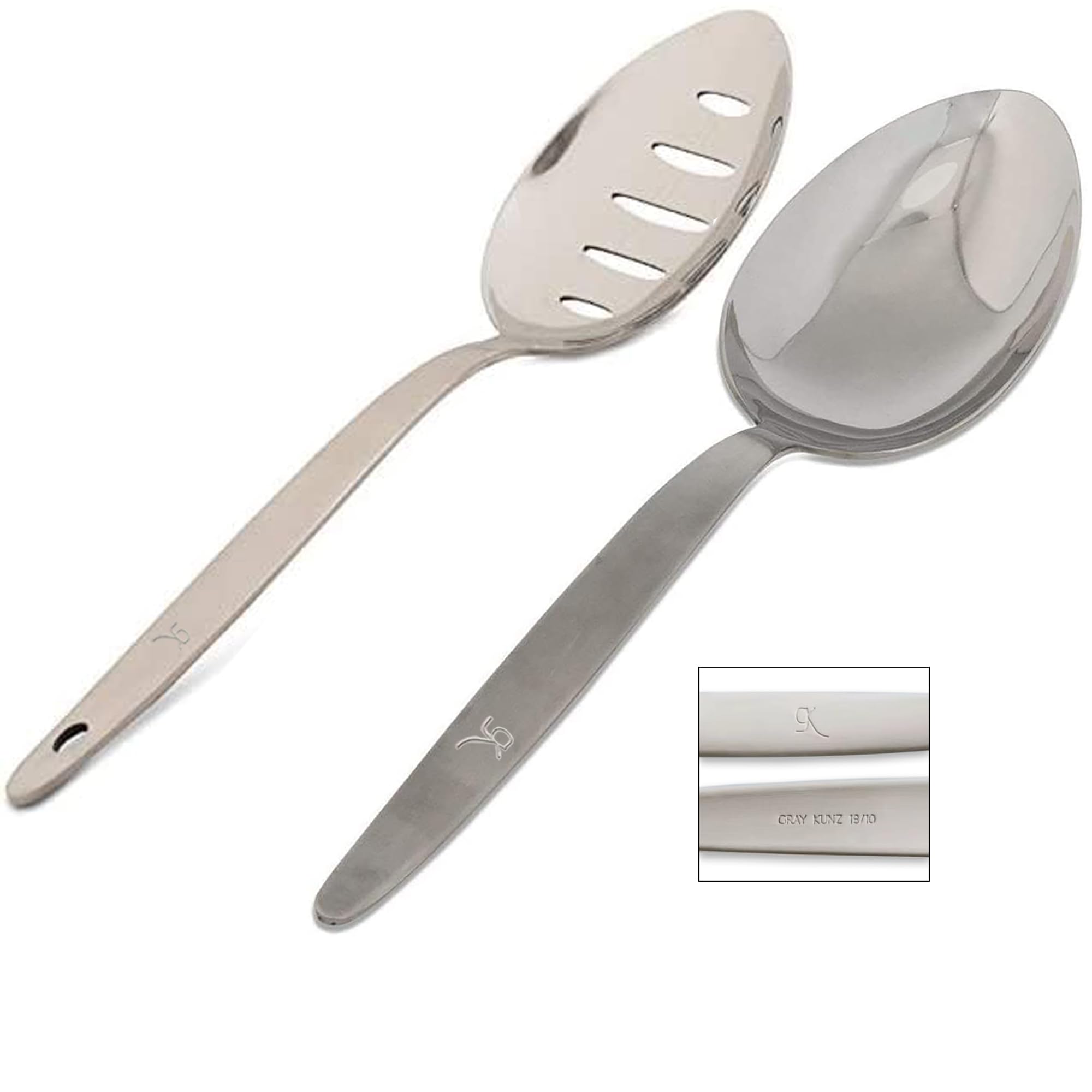 Amazon.com: BNAZIND Chef Kunz Slotted and Regular Spoon Set | Pack