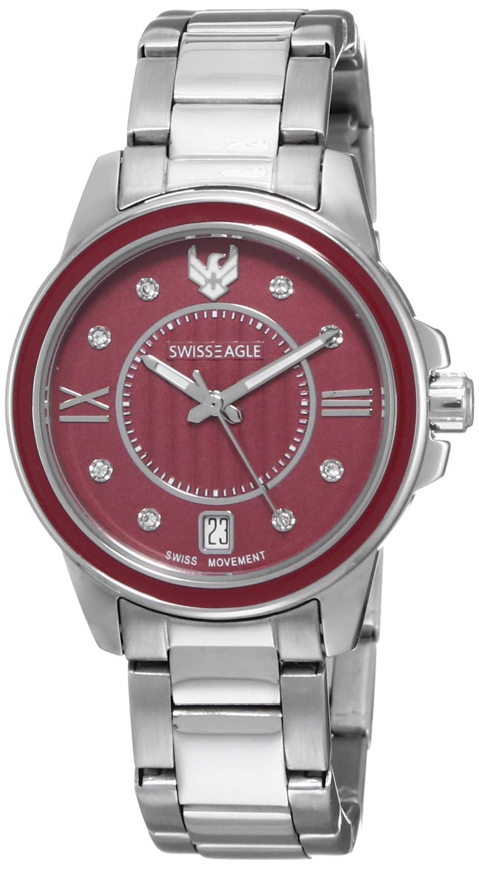 Swiss Eagle Analog Maroon Dial Women Watch- SE-9120-11 (B077BXKLGM) Amazon Price History, Amazon Price Tracker