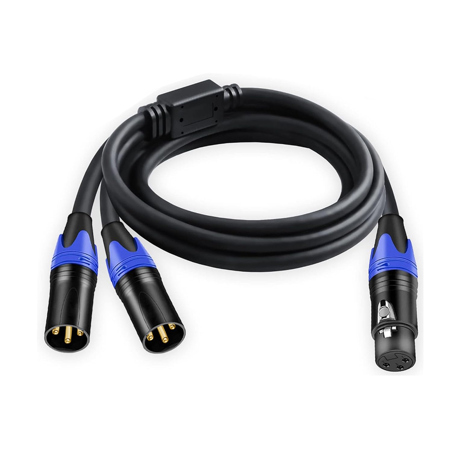 Cable divisor XLR de 5 pies, 1 XLR hembra a 2 XLR macho, cable divisor de micrófono equilibrado, adaptador de audio