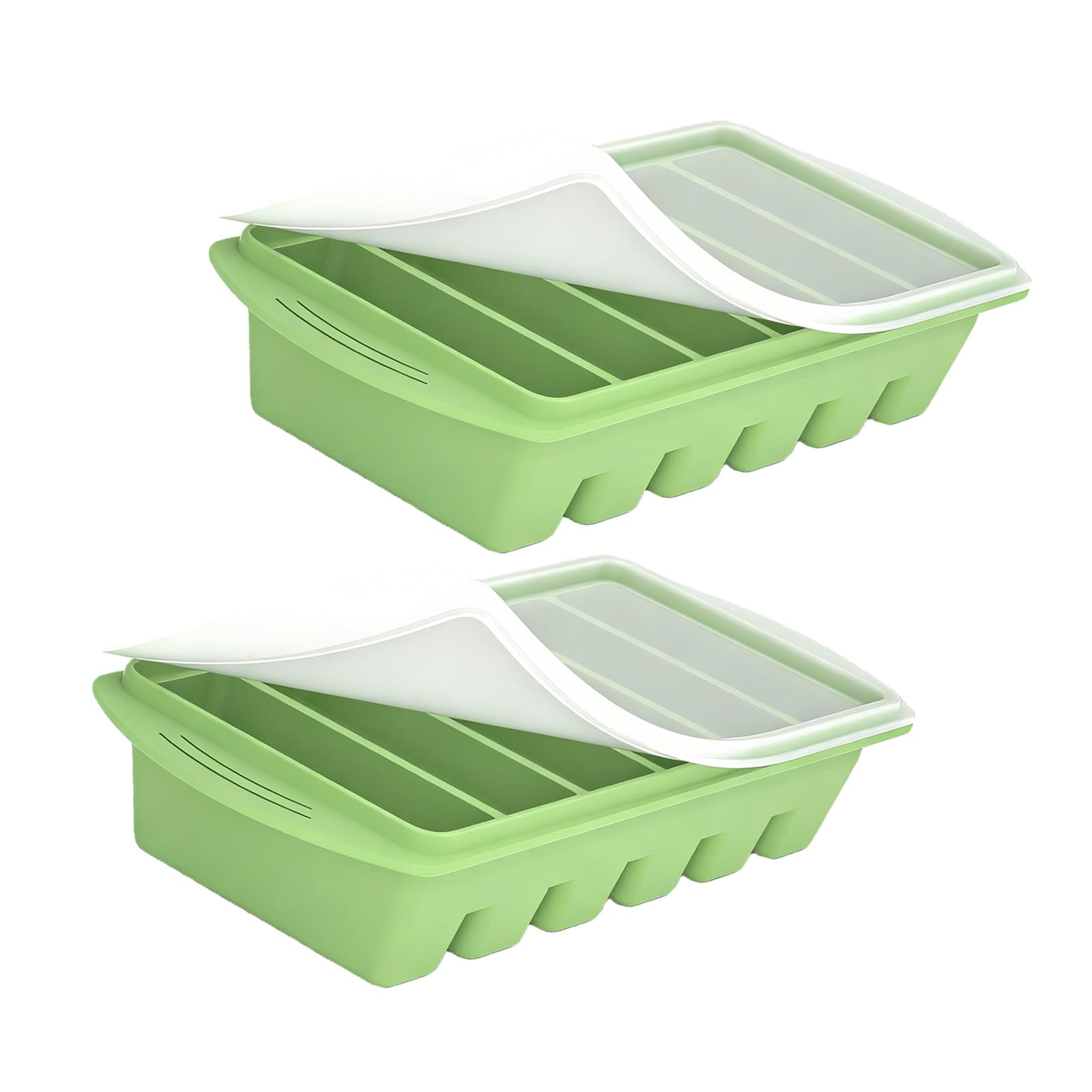Kaeltsyn Of Sturdy Freezing Trays Including Firm Attached Covers for Arranging Stock Cubes and Chilled Desserts Freezer Food Storage Container