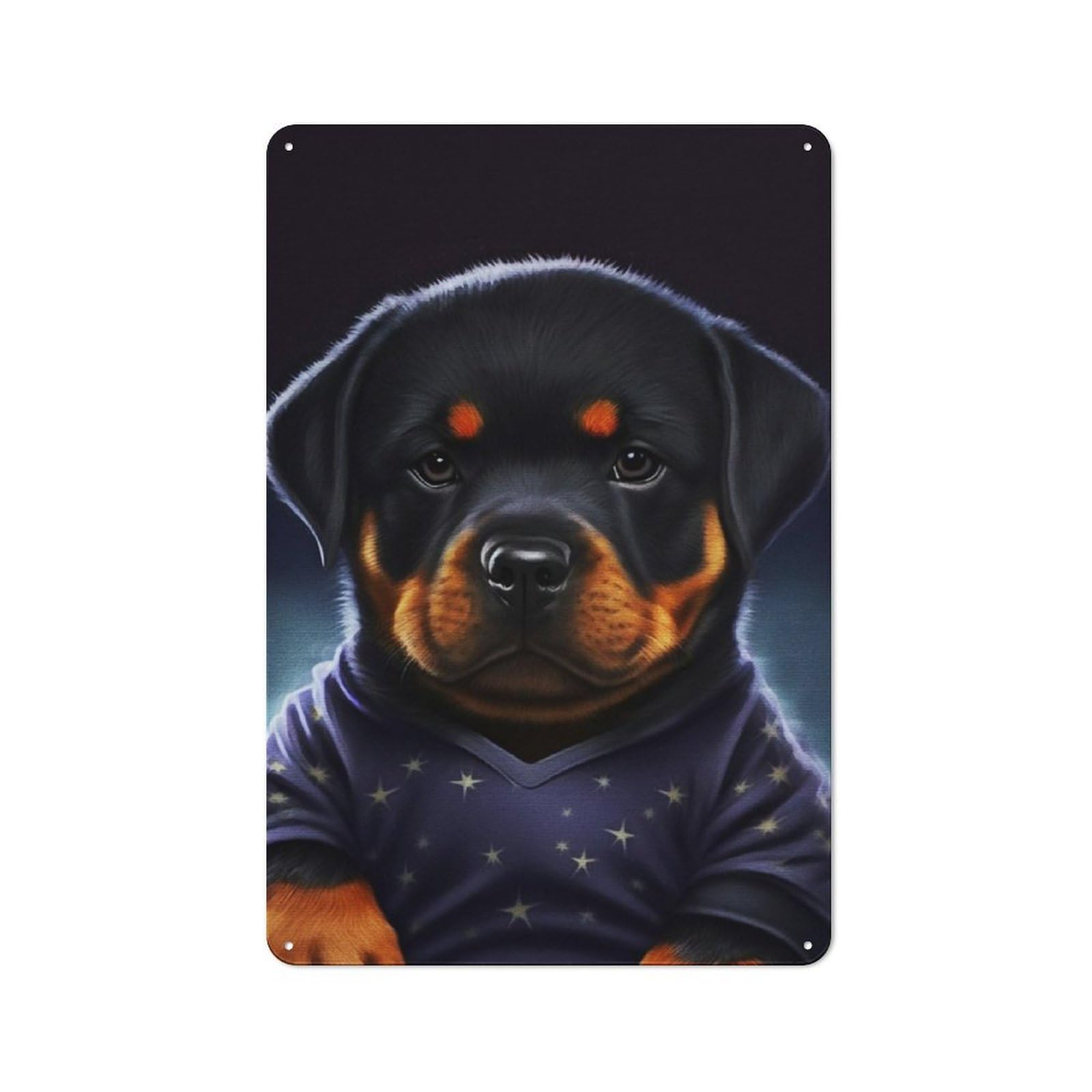 Junmoney Baby Bulldog Retro Metal Wall Sign 30X20cm Featuring For Hallway Wall, For Garage, Workshop And Man Cave Decoration