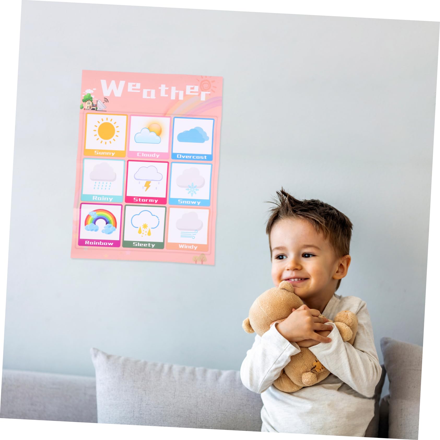 NUOBESTY Affiche D'apprentissage pour Garçon et Filles Colle Pp Dos, Tableau Mural Éducatif Exquis et Facile à Utiliser, pour Tout-petits et Garçon et Couleur Aléatoire Plusieurs styles
