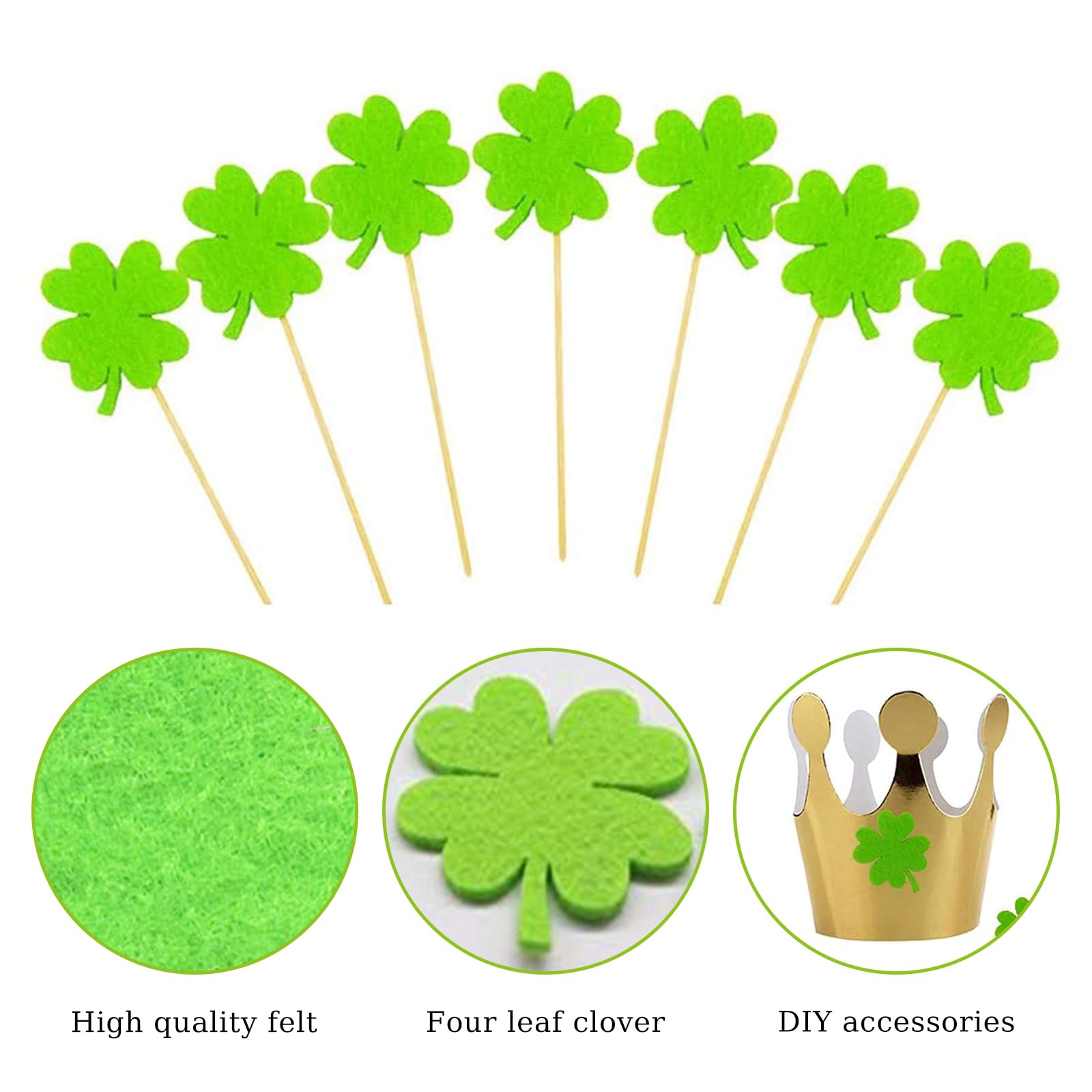 Hellgrünes Filz Kleeblatt - Bastelzubehör In 3-60 Cm, Made In Germany