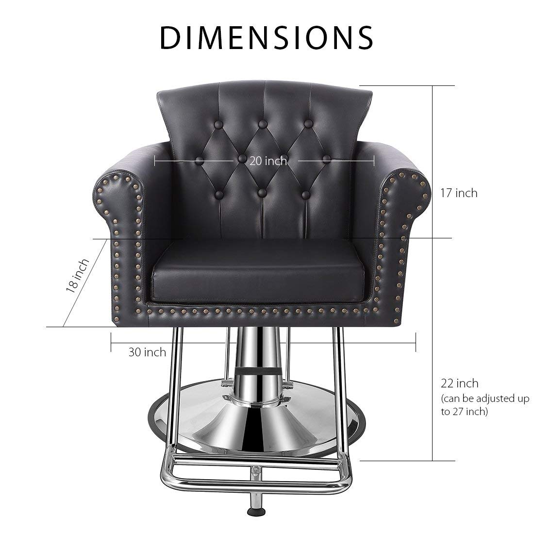 Salon Chair, Baasha Luxury Salon Chair for Hair Stylist, Hair Salon Chair with Heavy Duty