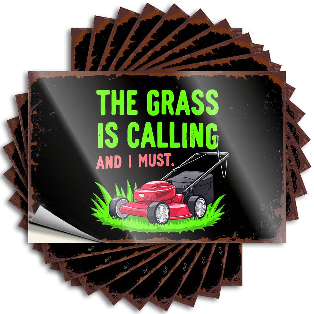 Fzfn Colour Stickers Bottle Funky The Grass Is Calling And I Must. For Long - Rooms Decorations Easy Peel Removable(8X12cm)