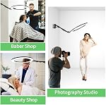 25inch Ring Light Wall Mount with Phone Holder, Rotatable Triangle Boom Arm Overhead Light Stand for Photography Lighting Studio, Live Streaming, Beauty Tattoo Light, Salon, Barber Light