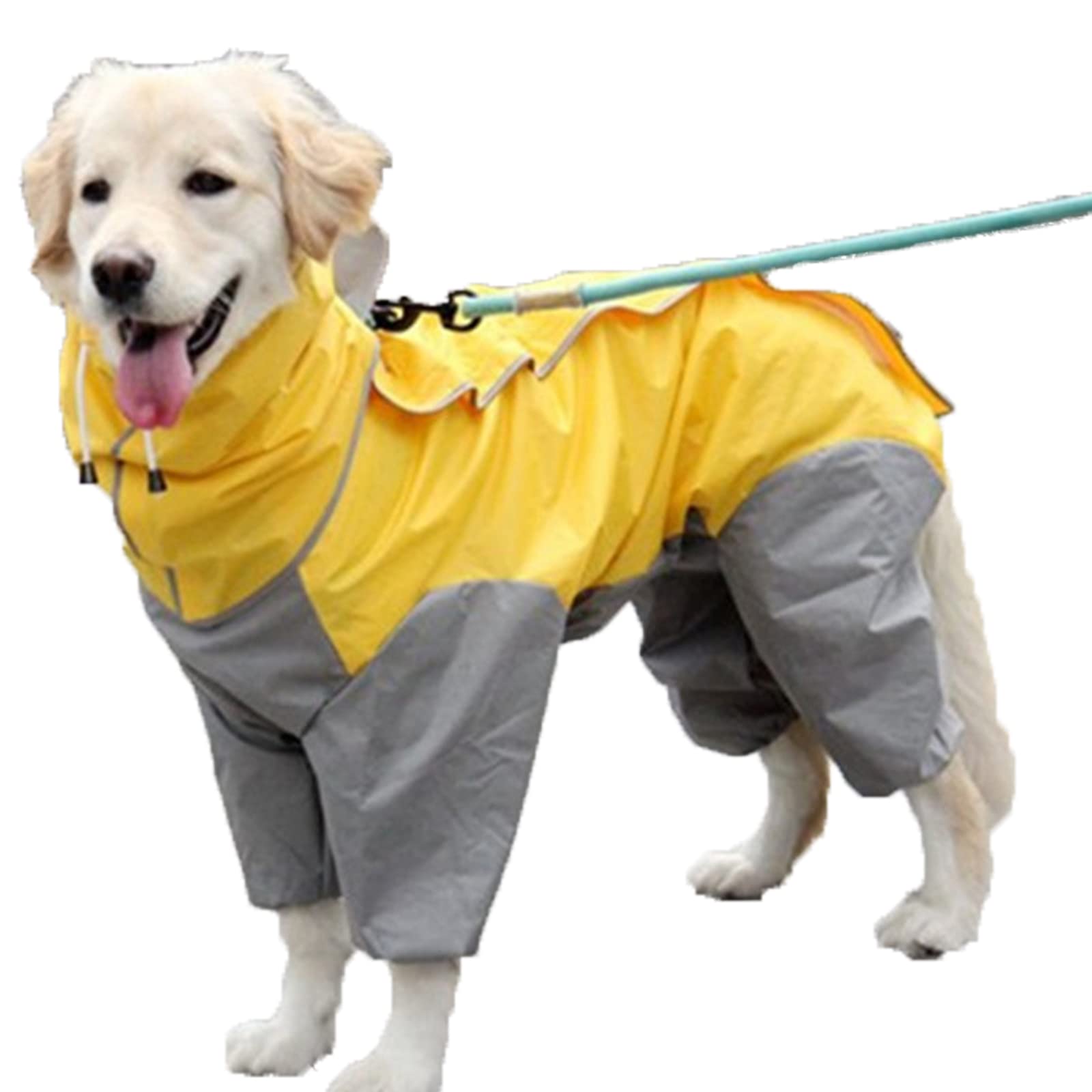 HMJGDHX Chubasquero Impermeable para Perros con Orificio para Correa, Ropa Ligera para la Lluvia para Mascotas, Poncho Resistente al Viento para Perros pequeños, medianos y Grandes