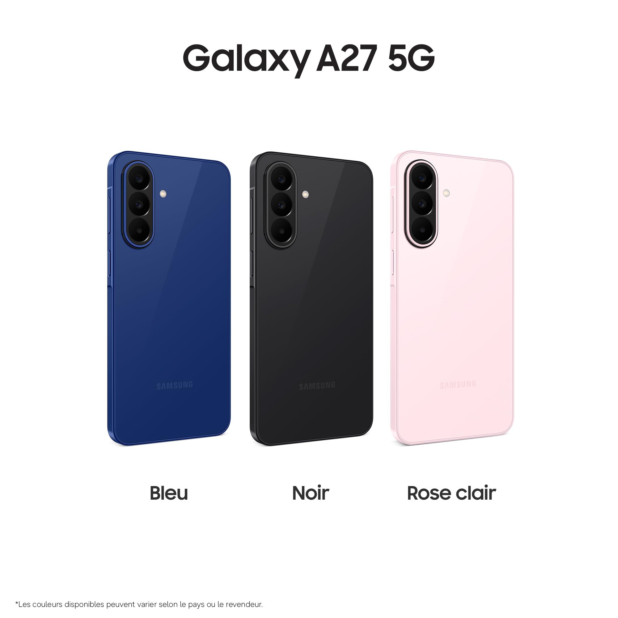 Samsung Galaxy A27 5G, Smartphone Android, 128 Go, Bleu, Version FR | Entourer pour Chercher, Effaceur d'Objet, Transcription Vocale, 3 Objectifs Photo, IP64, Batterie 5000 mAh, 6 générations OS