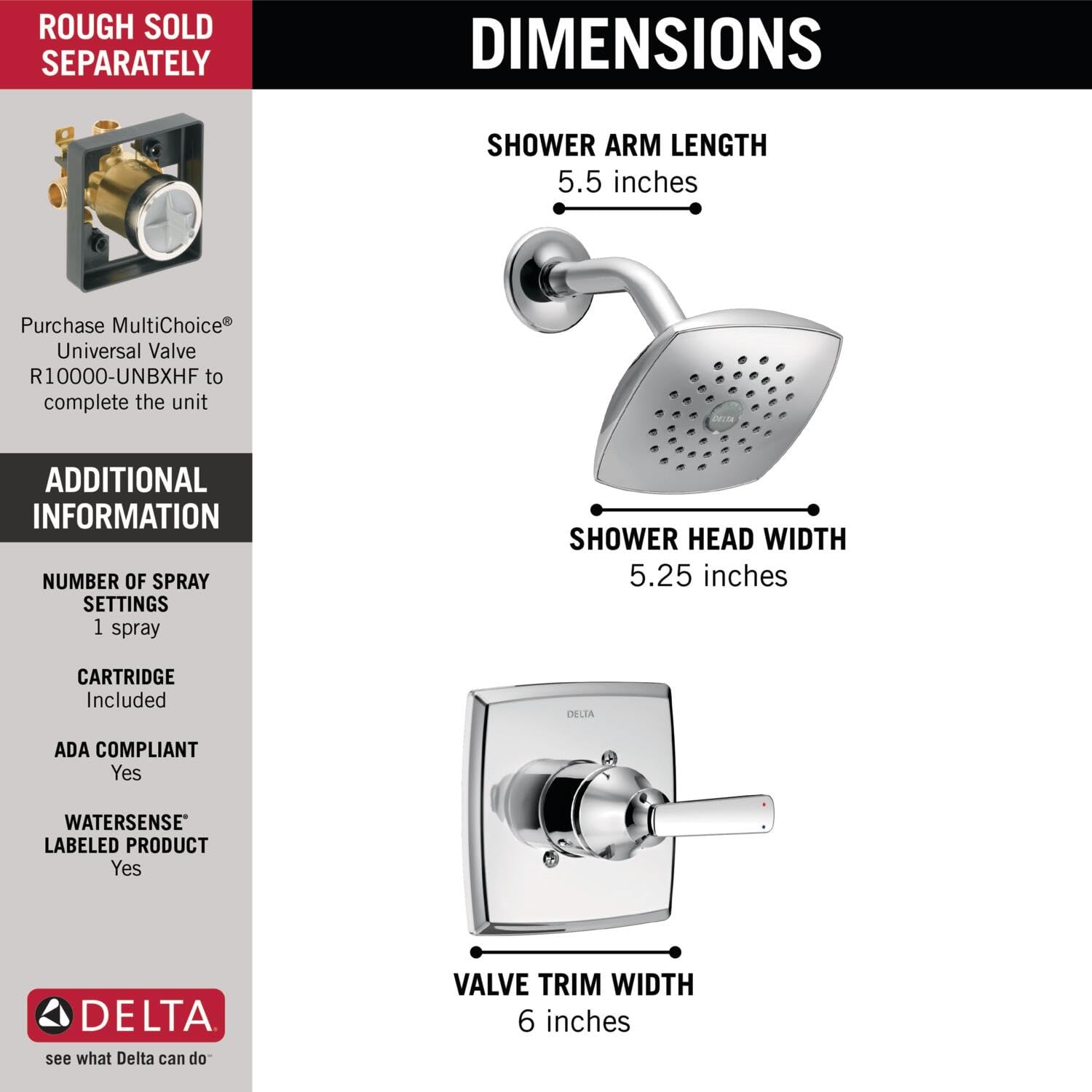 Delta T14264, Chrome, 24.00 x 6.00 x 7.94 inches - Image 4
