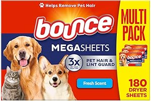 Bounce Pet Hair & Lint Guard Mega Fabric Softener Dryer Sheets