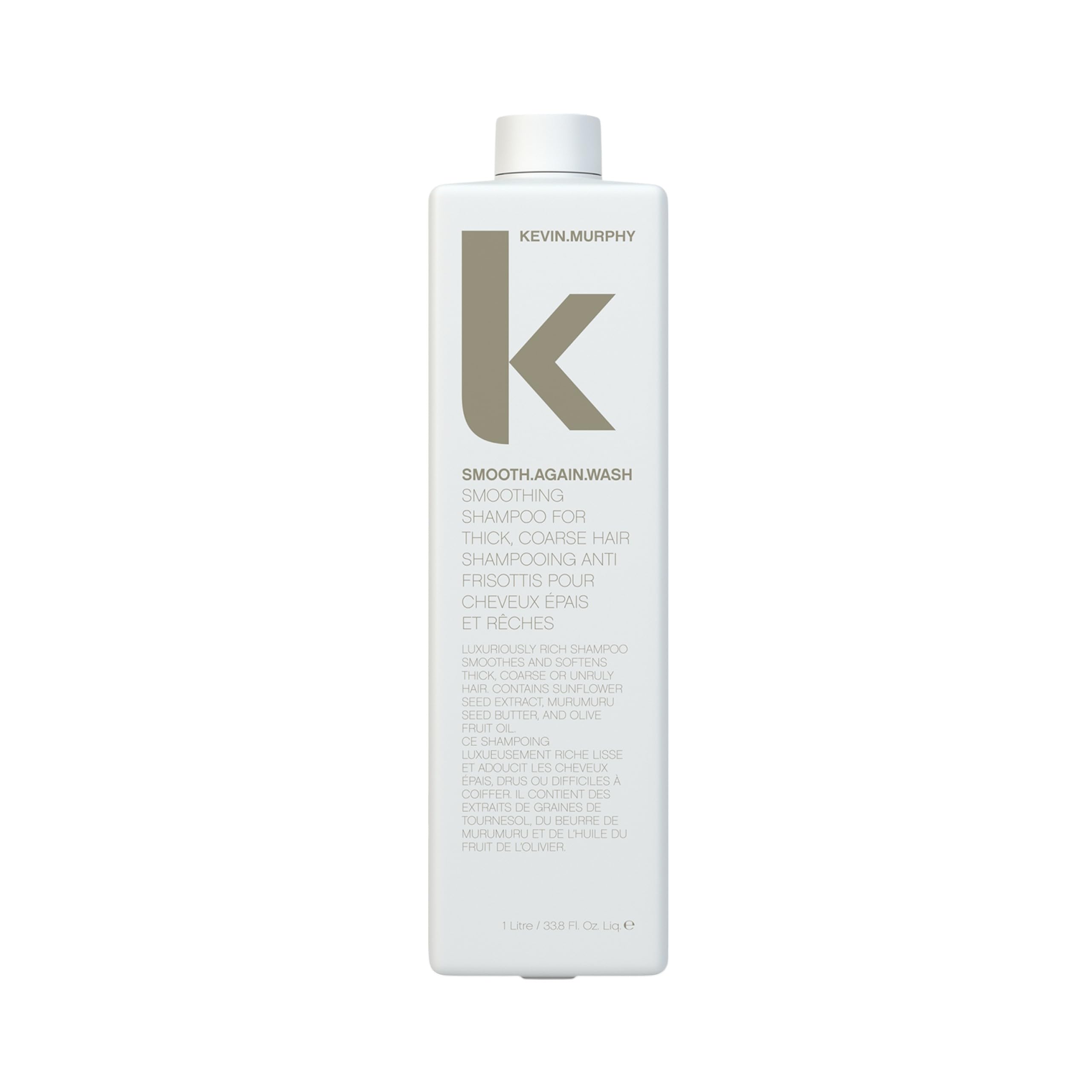 KEVIN.MURPHY SMOOTH.AGAIN WASH - Frizz Control Shampoo - For Thick, Coarse & Unruly Hair - Moisturising Shampoo for Hair Hydration - Sulphate & Paraben Free - 1000 mL / 33.8 fl oz