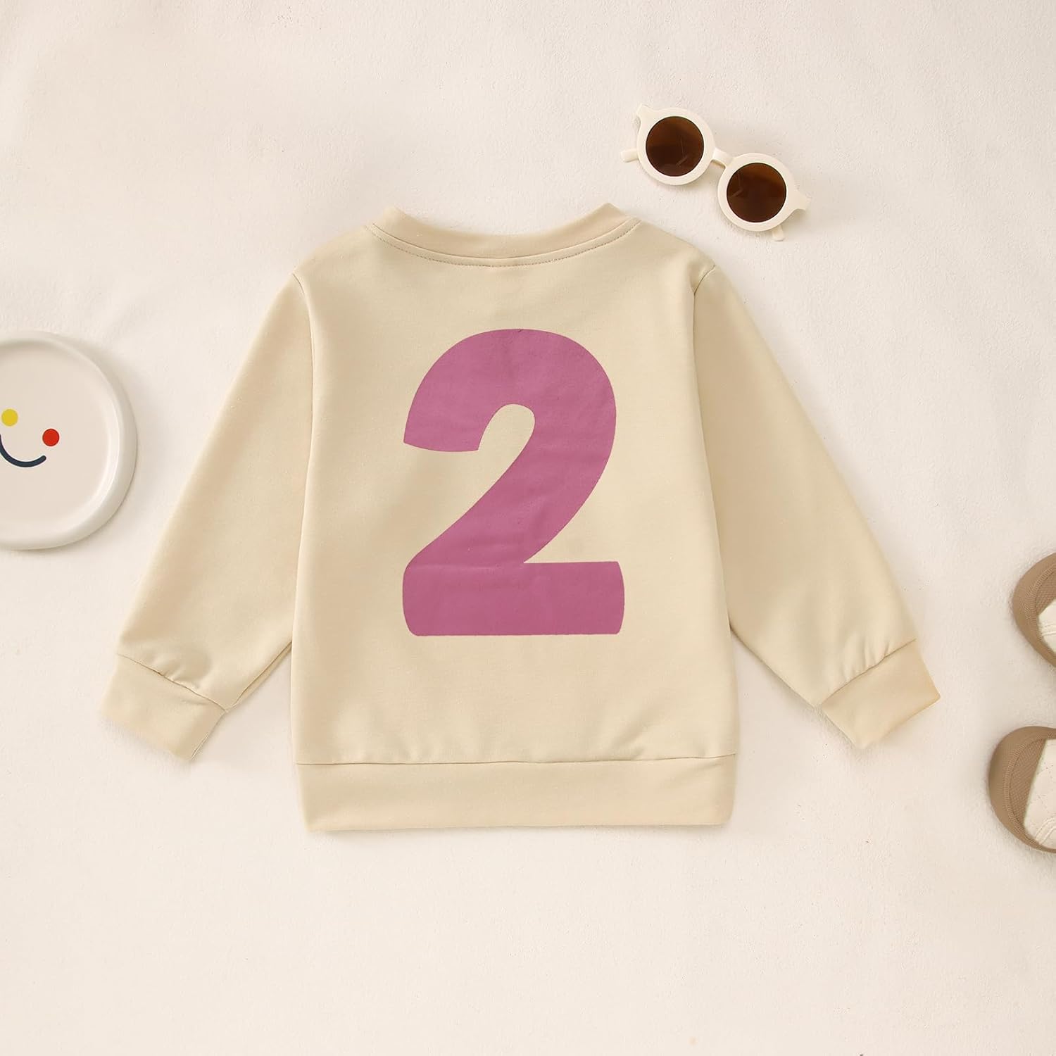KEKEMI Birthday Sweatshirt for Toddler Girl I’M TWO CUTE Birthday Girl Outfit 2T B-Day Party Long Sleeve Shirt Cute Fall Tops - Image 7