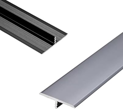 LIYI929GP 15 20 33 40mm Wide T Molding Floor Transition Strip, Metal Transition Door Strip Aluminum Doorway Edge Trim, Long 35.4inch Door/Tile/Carpet to Tile Transition Strip, Flat Divider Strip