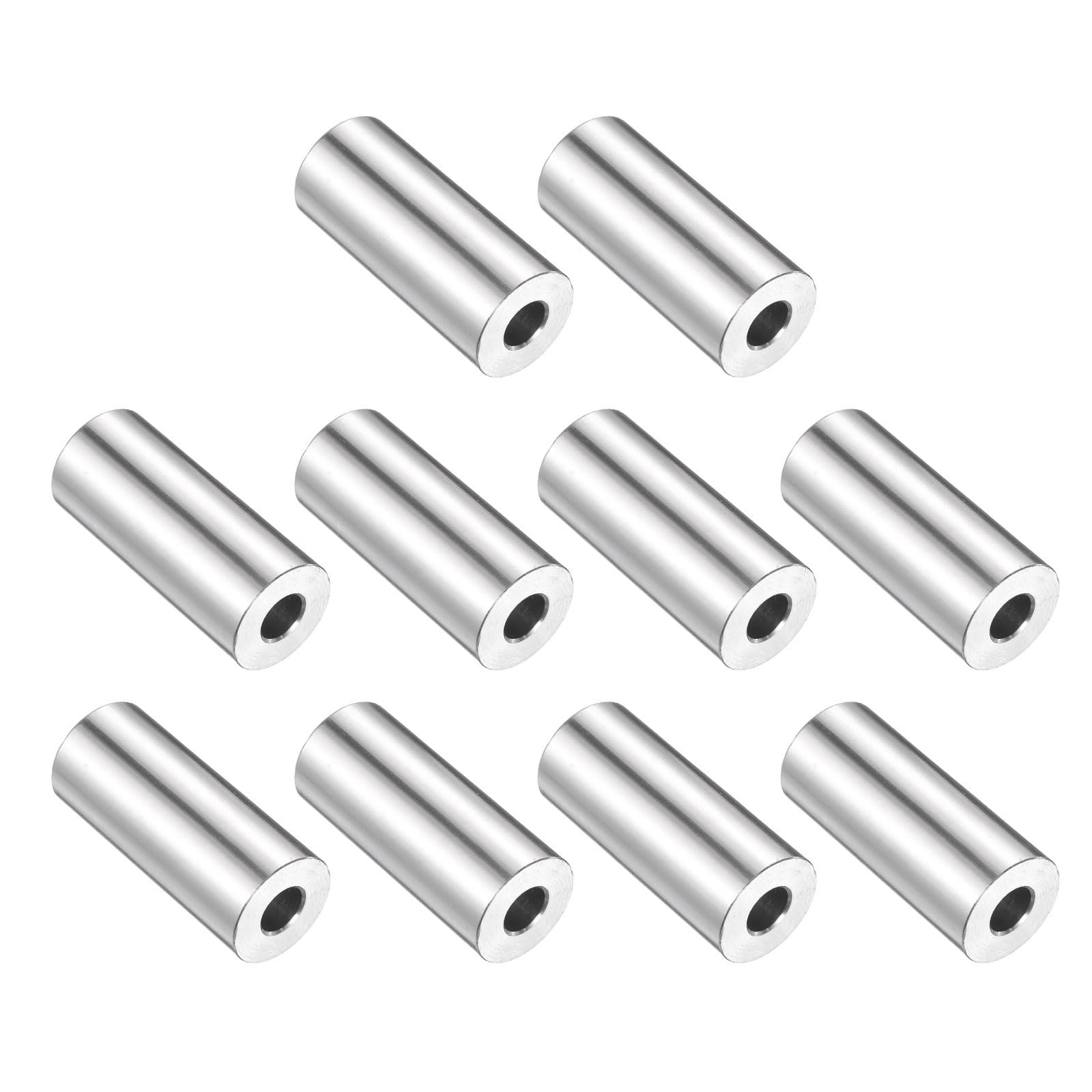 uxcell 10pcs Stainless Steel Spacer 5/16" Bore x 3/4" OD x 1-3/4" Length Screw Bushing Plain Finish Round Metal Spacer for M8 Screws Bolts and Rods