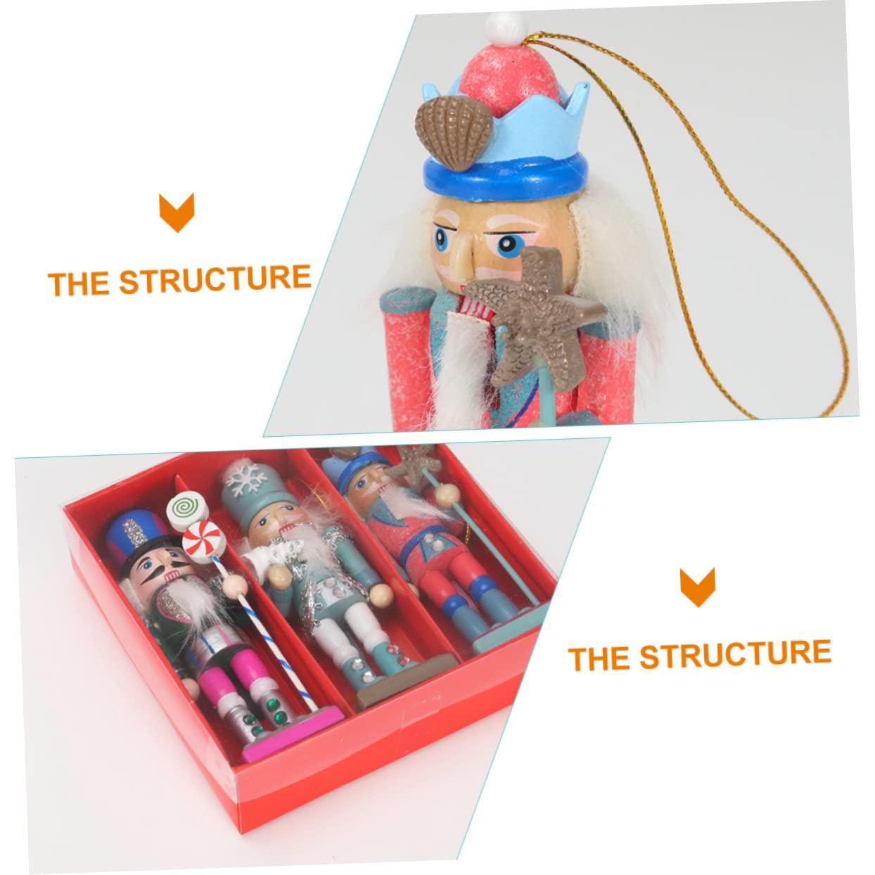 Zerodeko 3 Ensembles Marionnettes Casse-Noisette Craquelins Aux Crevettes Casse-Noix pour Toutes Les Noix Outil De Casse-Noix Roi Soldat Casse-Noisette Coquillage Porte Bois 3 Pièces * 3