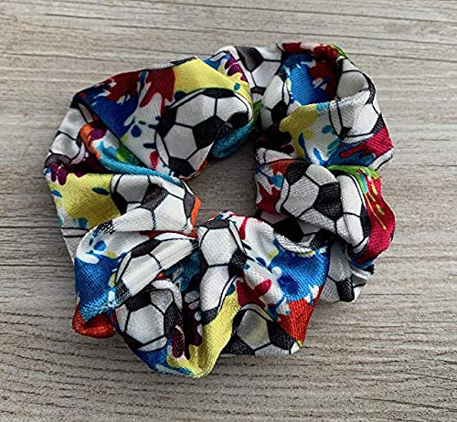 Soccer Scrunchie, Soccer Hair Accessories, Premium Velvet No Crease Soccer Hair Scrunchies Gift for Girls image 4