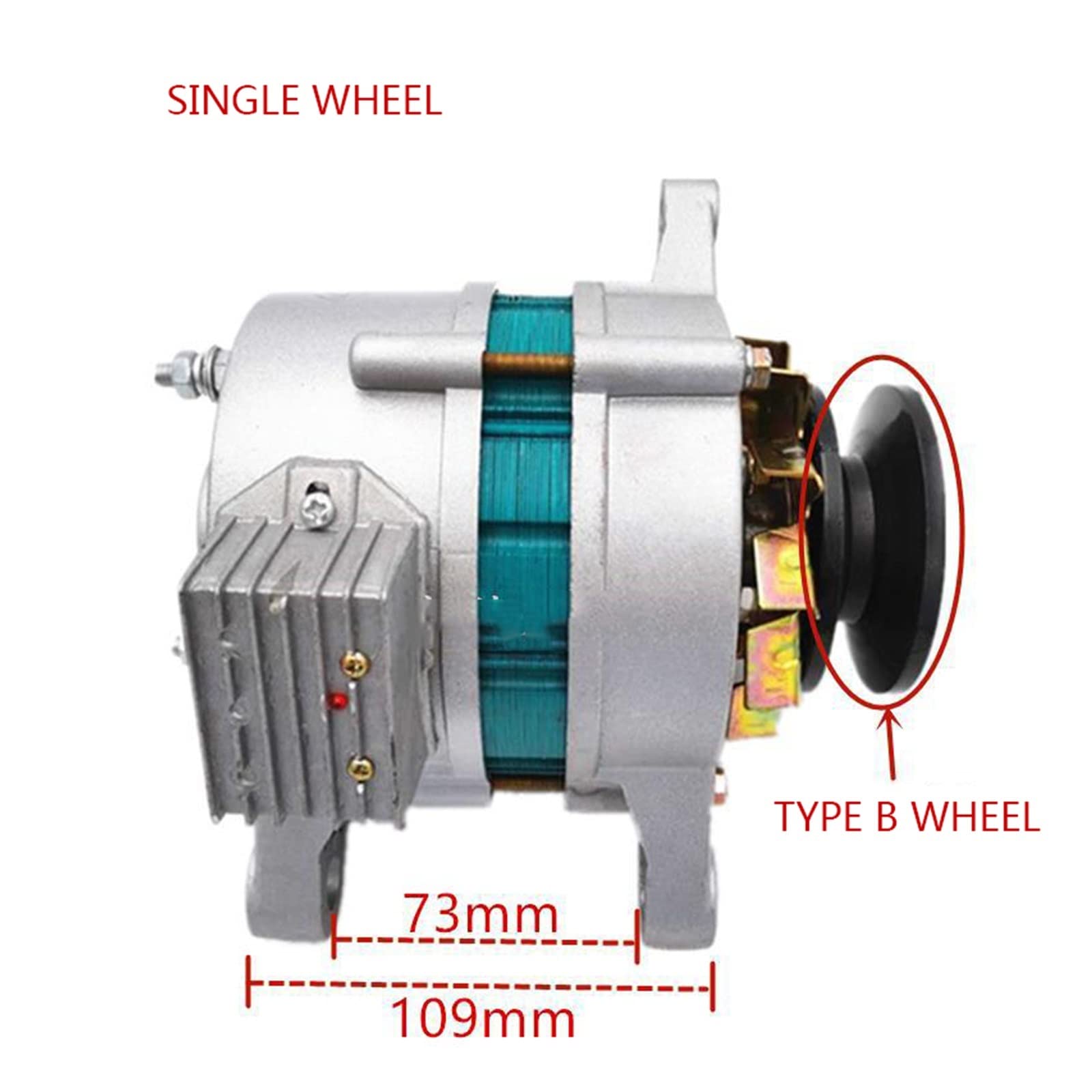Ricarica CA/CC con generatore di lampade 12v14v Generatore magneti permanenti a doppio uso for trattori a triciclo for veicoli agricoli Per uso fai da te(500W double wheel)