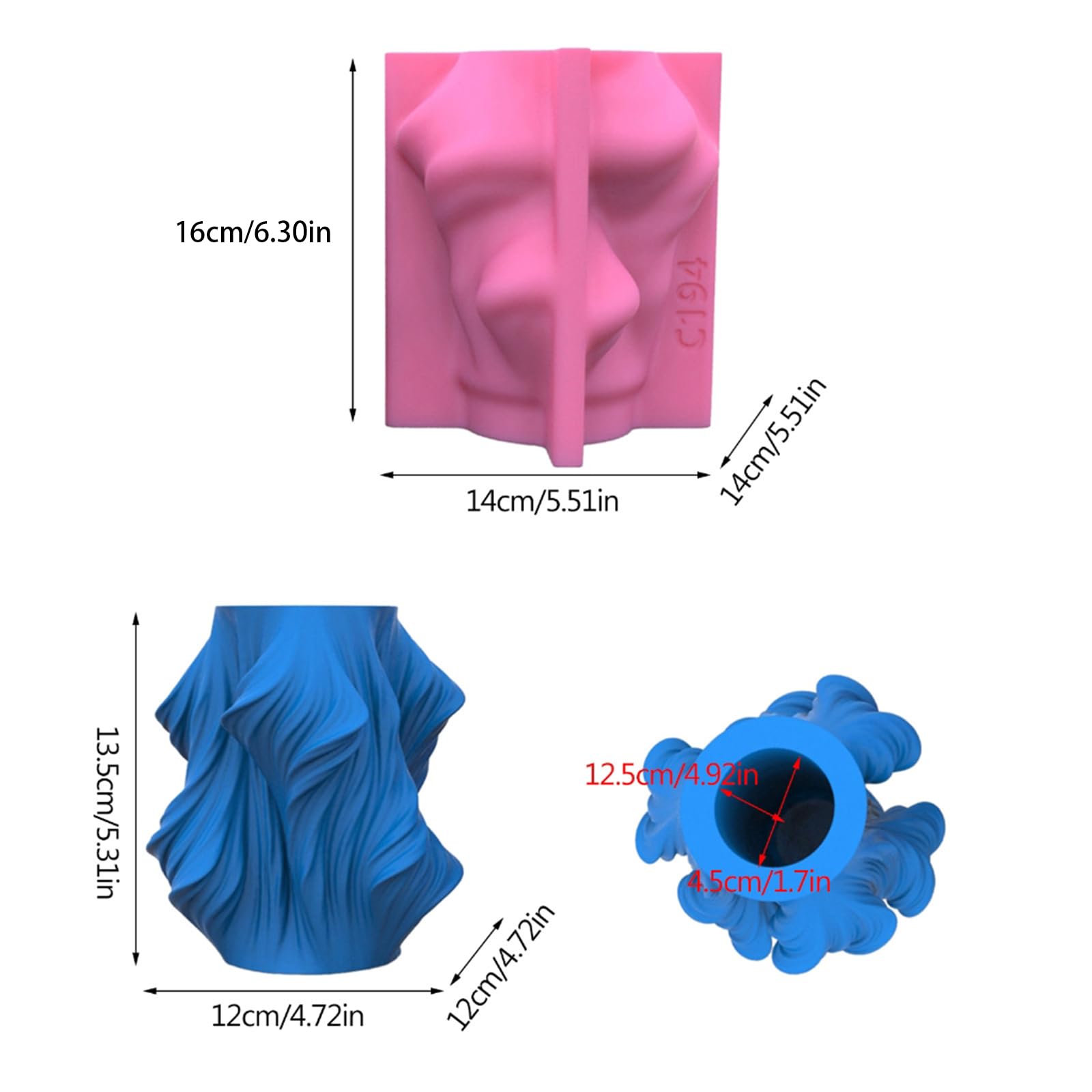 Art Pot - Molde de silicona para almacenamiento de flores, molde de resina epoxi, adecuado para contenedores de joyas, decoración del hogar, moldes para fundición de resina