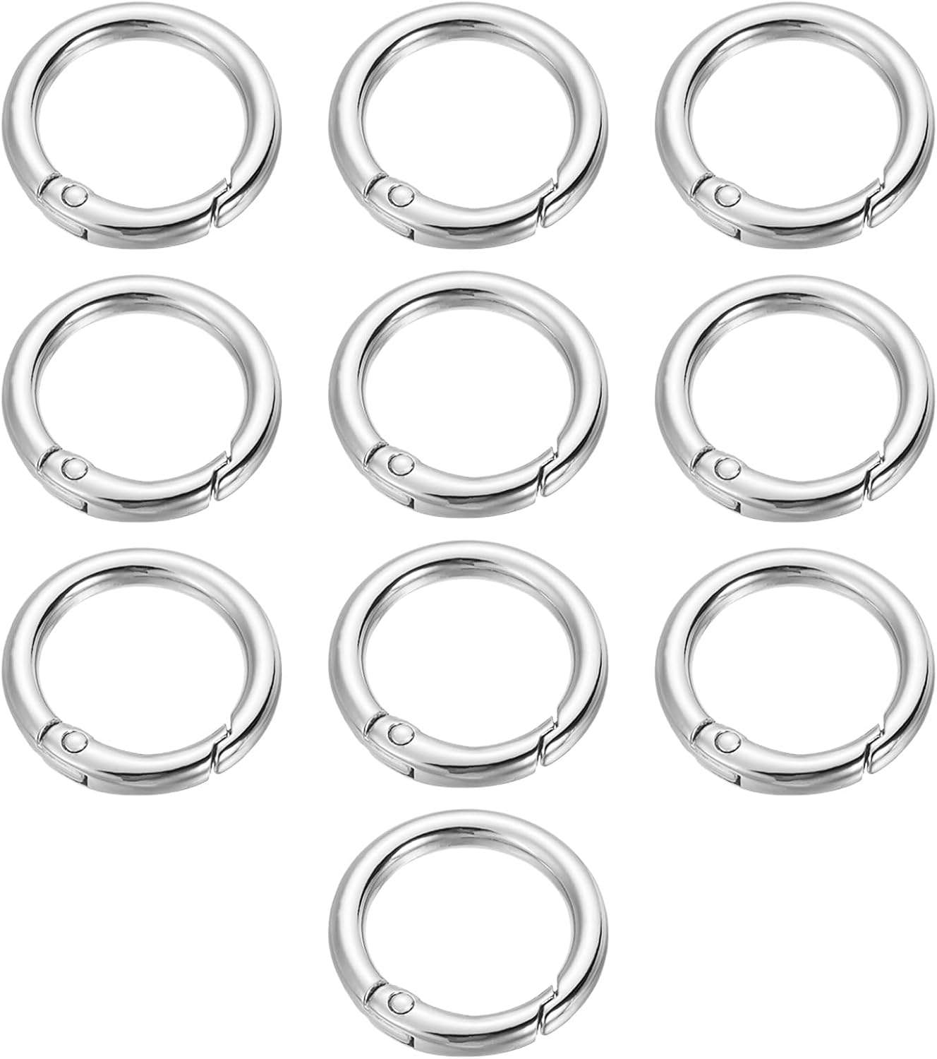YOKIVE Spring O Rings, Zinc Alloy Gate O Ring Round Snap Clip | Organizing Accessory, Great for Keyring Buckle Purse Handbag