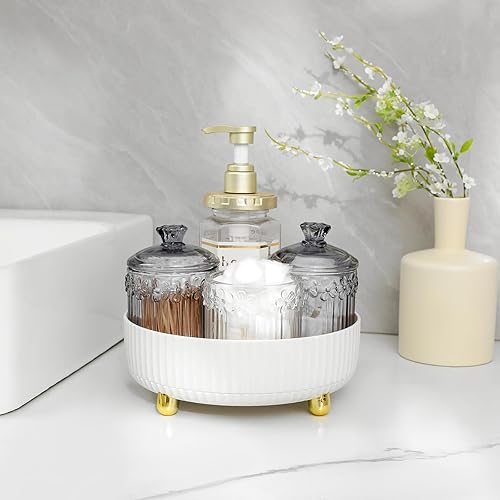 Miniatura 4 de Anyoifax Bandeja organizadora de perfumes de maquillaje, giratoria de 360 grados, organizador de loción para el cuidado de la piel, organizador de